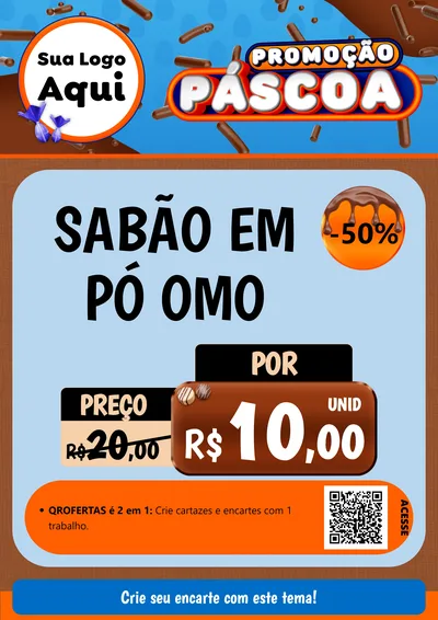 Modelo de Cartaz para Cartaz A4 Vertical com o tema Promoção Páscoa para Produtos de Limpeza