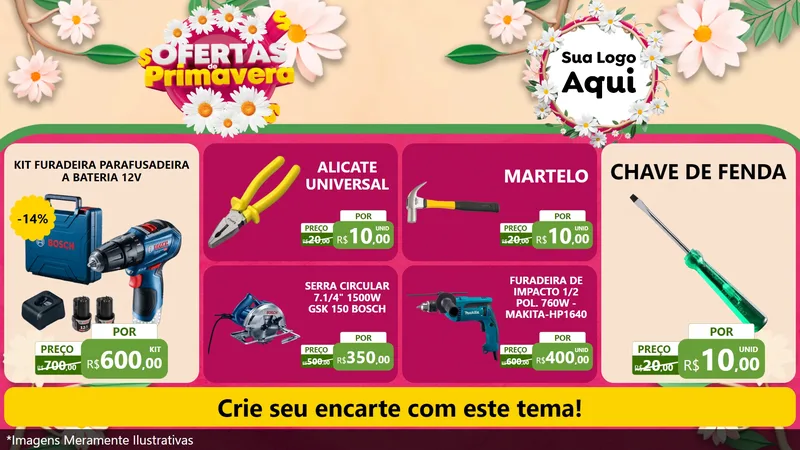 Modelo de TV para TV Horizontal com o tema Ofertas de Primavera para Maquinas e Ferramentas