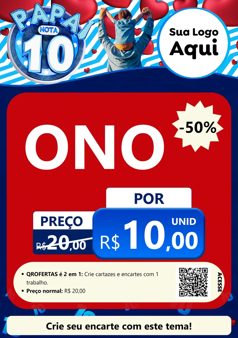 Modelo de Cartaz para Cartaz A4 Vertical com o tema Papai Nota 10 para Óticas