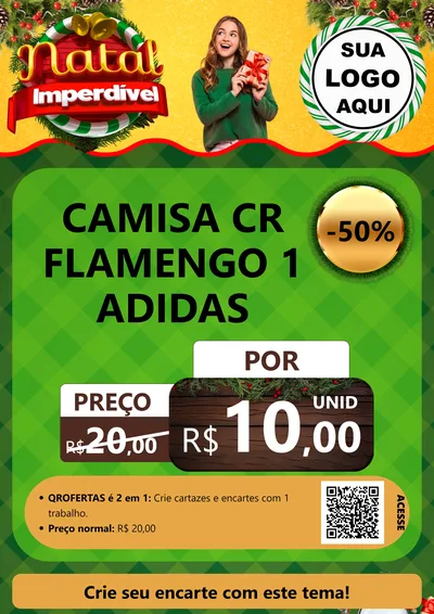 Modelo de Cartaz para Cartaz A4 Vertical com o tema Natal Imperdível para Roupas e acessórios