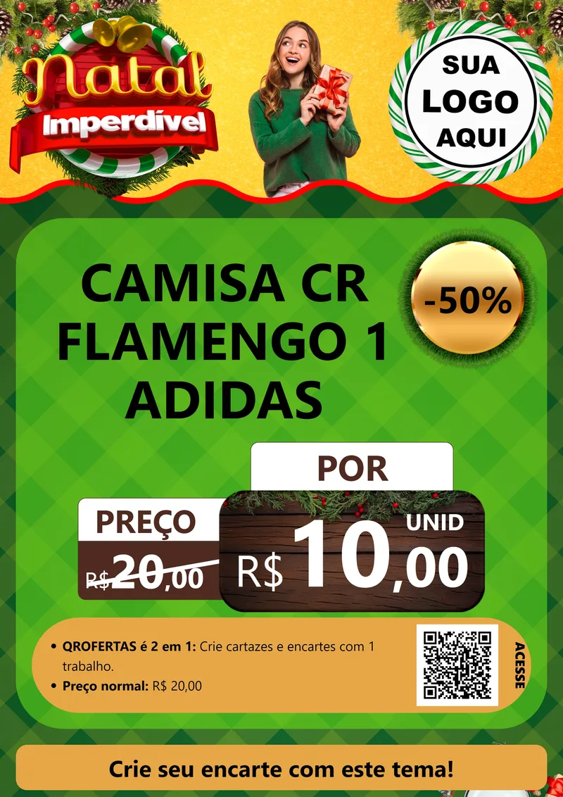 Modelo de Cartaz para Cartaz A4 Vertical com o tema Natal Imperdível para Roupas e acessórios