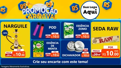 Modelo de TV para TV Horizontal com o tema Promoção de Carnaval para Tabacaria