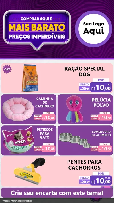 Modelo de TV para TV Vertical com o tema Mais Barato para Pet Shop
