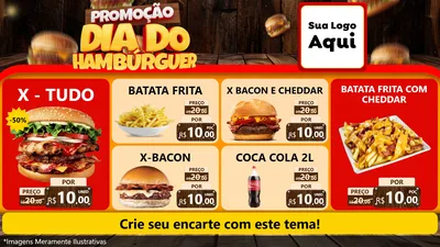 Modelo de TV para TV Horizontal com o tema Promoção dia do Hamburguer para Hamburgueria