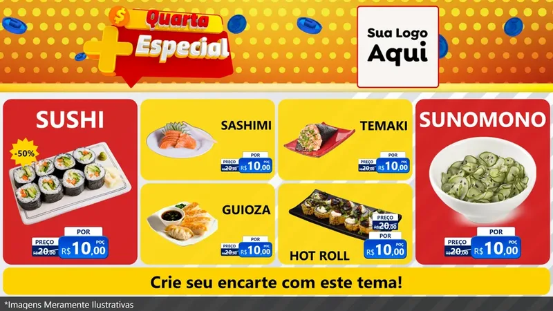 Modelo de TV para TV Horizontal com o tema Quarta Mais Especial para Comida japonesa