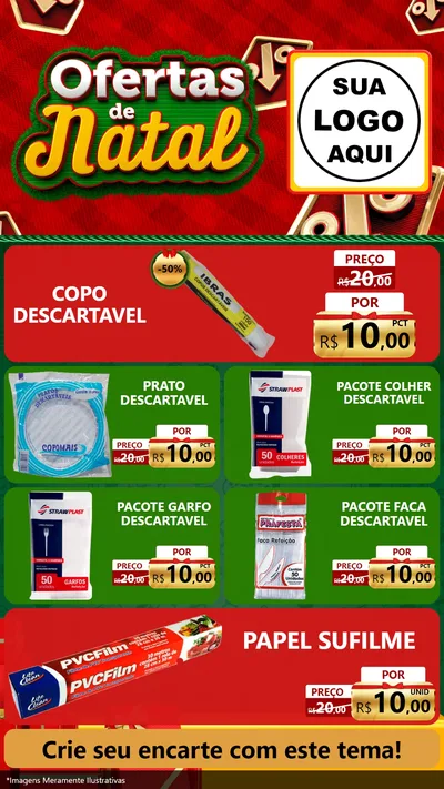 Modelo de TV para TV Vertical com o tema Ofertas de Natal para Embalagens