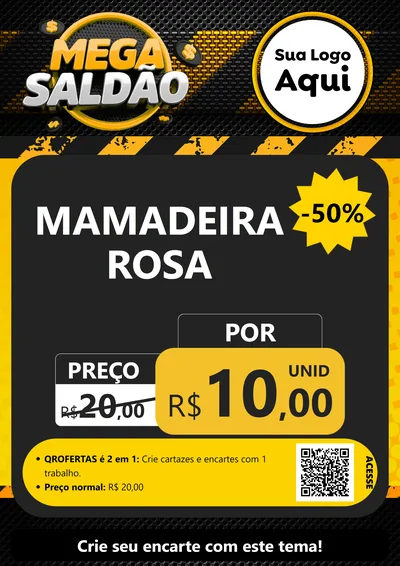 Modelo de Cartaz para Cartaz A4 Vertical com o tema Mega Saldão para Bebês