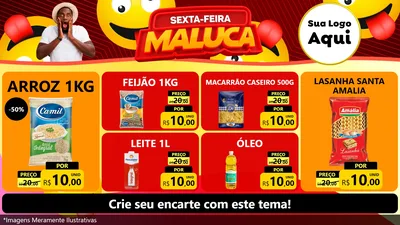 Modelo de TV para TV Horizontal com o tema Sexta-feira Maluca para Supermercado