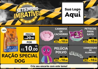 Modelo de Encarte para Encarte A4 Horizontal com o tema Setembro Imbatível para Pet Shop