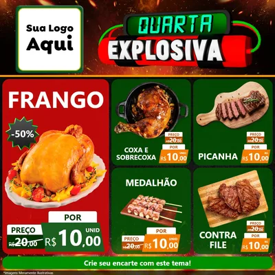 Modelo de Rede Social para Feed Facebook com o tema Quarta Explosiva para Assados