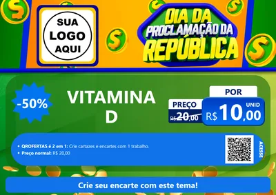 Modelo de Cartaz para Cartaz A4 Horizontal com o tema Dia Da Proclamação da República para Farmácia