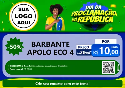 Modelo de Cartaz para Cartaz A4 Horizontal com o tema Dia Da Proclamação Da República para Armarinho e Aviamentos