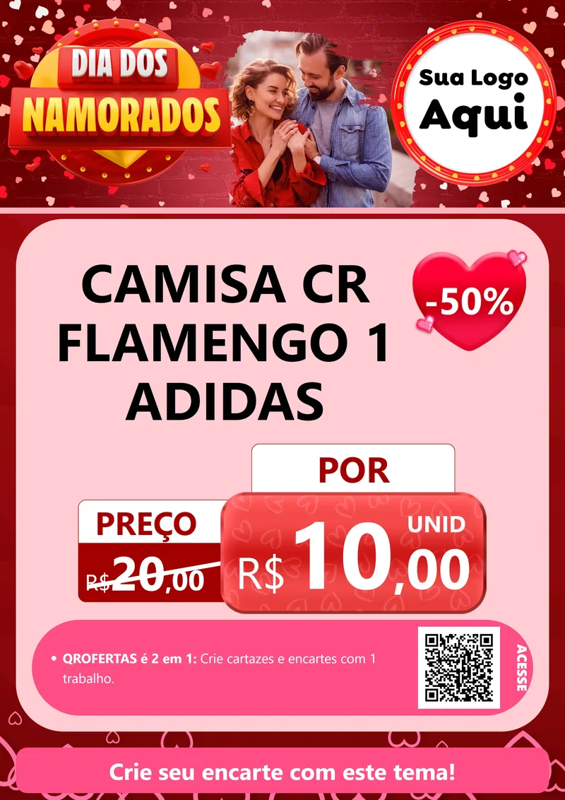 Modelo de Cartaz para Cartaz A4 Vertical com o tema Dia Dos Namorados para Roupas e acessórios
