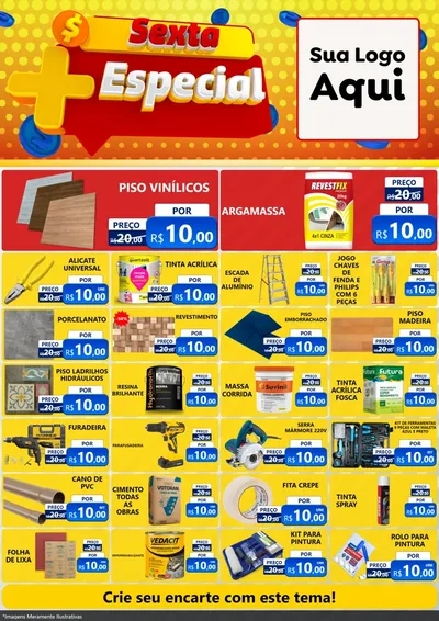 Modelo de Encarte para Encarte A4 Vertical com o tema Sexta Mais Especial para Material para Construção