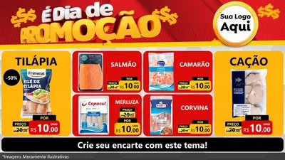 Modelo de TV para TV Horizontal com o tema É Dia De Promoção para Peixaria