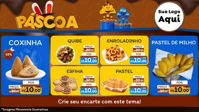 Modelo de TV para TV Horizontal com o tema Páscoa para Salgadaria