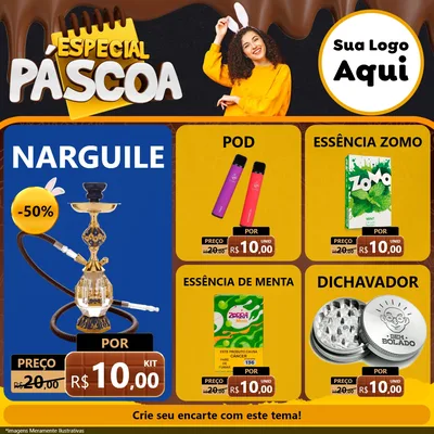 Modelo de Rede Social para Feed Facebook com o tema Especial Páscoa para Tabacaria