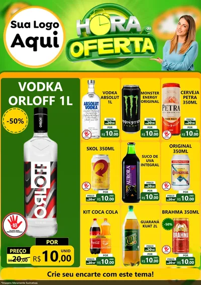 Modelo de Encarte para Encarte A4 Vertical com o tema Hora da Oferta para Distribuidora de bebidas