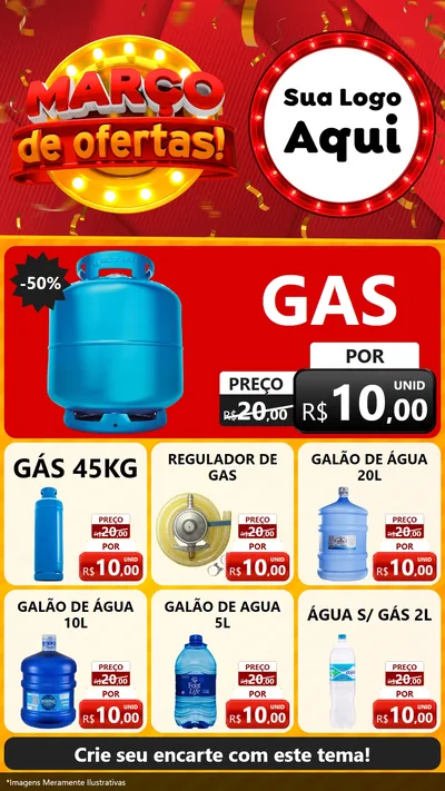 Modelo de Rede Social para Stories com o tema Março de Ofertas! para Água e gás