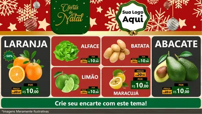 Modelo de TV para TV Horizontal com o tema Natal de Ofertas para Hortifrúti