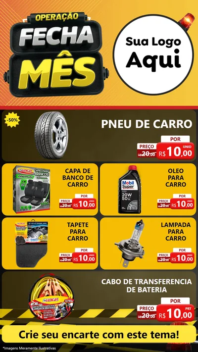 Modelo de TV para TV Vertical com o tema Operação Fecha Mês para Auto peças