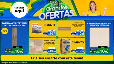 Modelo de TV para TV Horizontal com o tema Grandes Ofertas para Pisos e revestimentos