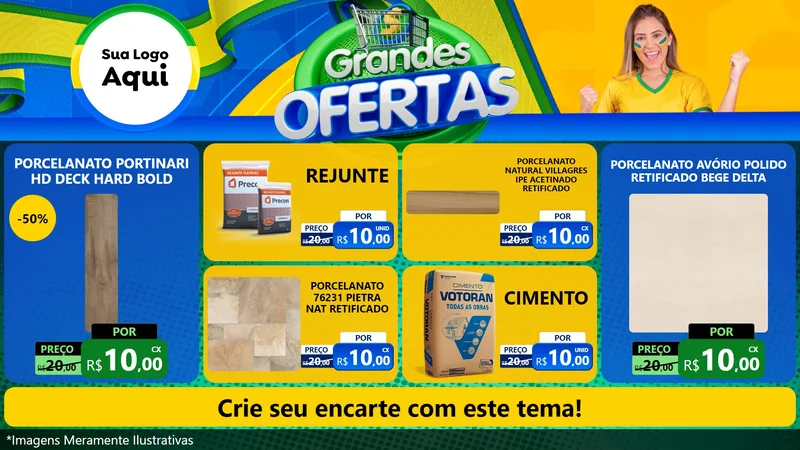 Modelo de TV para TV Horizontal com o tema Grandes Ofertas para Pisos e revestimentos