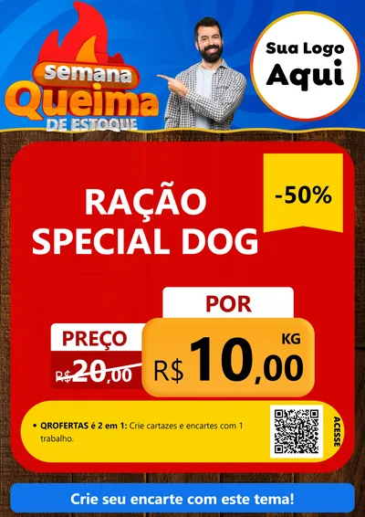Modelo de Cartaz para Cartaz A4 Vertical com o tema Semana Queima de Estoque para Pet Shop