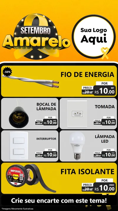 Modelo de TV para TV Vertical com o tema Setembro Amarelo para Materiais Elétricos
