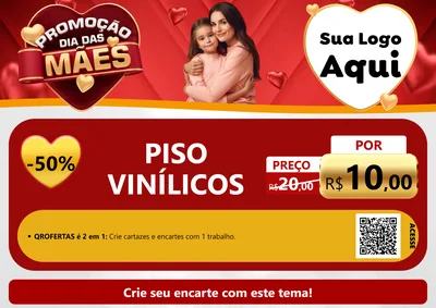 Modelo de Cartaz para Cartaz A4 Horizontal com o tema Promoção Dia das Mães para Material para Construção