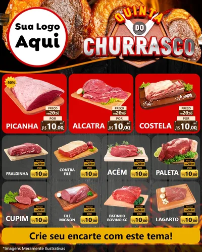 Modelo de Rede Social para Feed Instagram com o tema Quinta do Açougue para Açougue