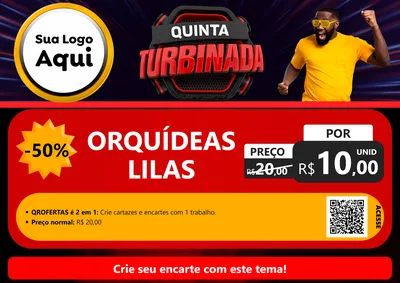 Modelo de Cartaz para Cartaz A4 Horizontal com o tema Quinta Turbinada para Floricultura e jardim
