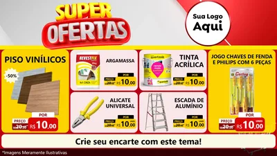 Modelo de TV para TV Horizontal com o tema Super Ofertas para Material para Construção