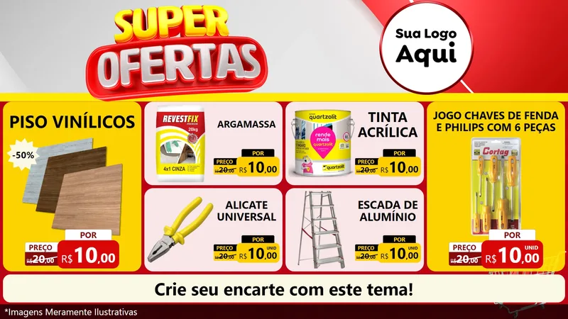 Modelo de TV para TV Horizontal com o tema Super Ofertas para Material para Construção