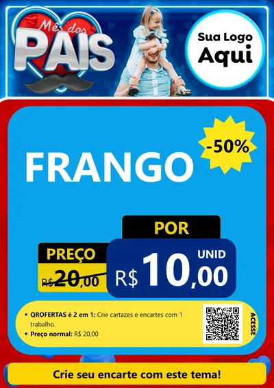 Modelo de Cartaz para Cartaz A4 Vertical com o tema Mês Dos Pais para Assados