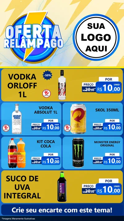 Modelo de TV para TV Vertical com o tema Oferta Relâmpago para Distribuidora de bebidas