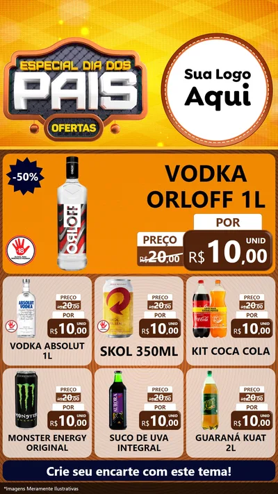 Modelo de Rede Social para Stories com o tema Especial Dia dos Pais para Distribuidora de bebidas