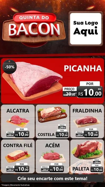 Modelo de Rede Social para Stories com o tema Quinta do Bacon para Açougue