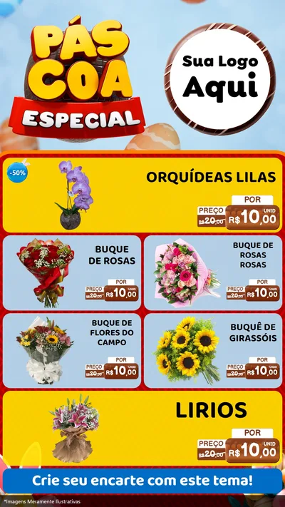Modelo de TV para TV Vertical com o tema Páscoa Especial para Floricultura e jardim