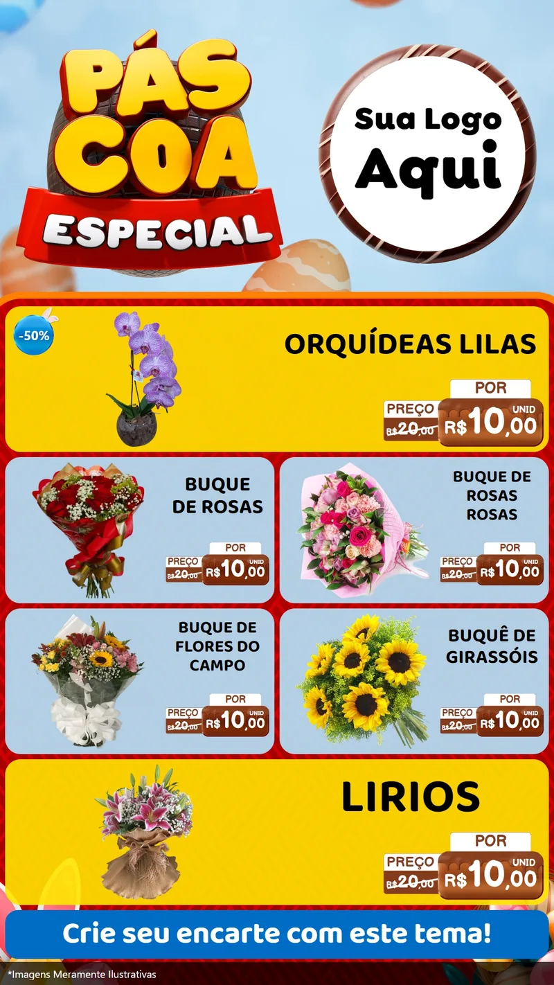 Modelo de TV para TV Vertical com o tema Páscoa Especial para Floricultura e jardim