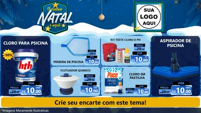 Modelo de TV para TV Horizontal com o tema O Melhor Natal É Aqui! para Produtos para Piscina
