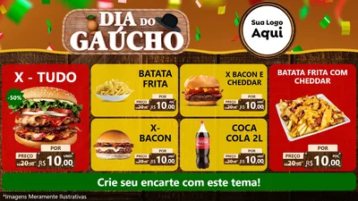 Modelo de TV para TV Horizontal com o tema Dia do Gaúcho para Hamburgueria