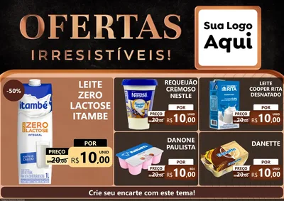Modelo de Encarte para Encarte A4 Horizontal com o tema Ofertas Irresistíveis! para Frios e Laticínios