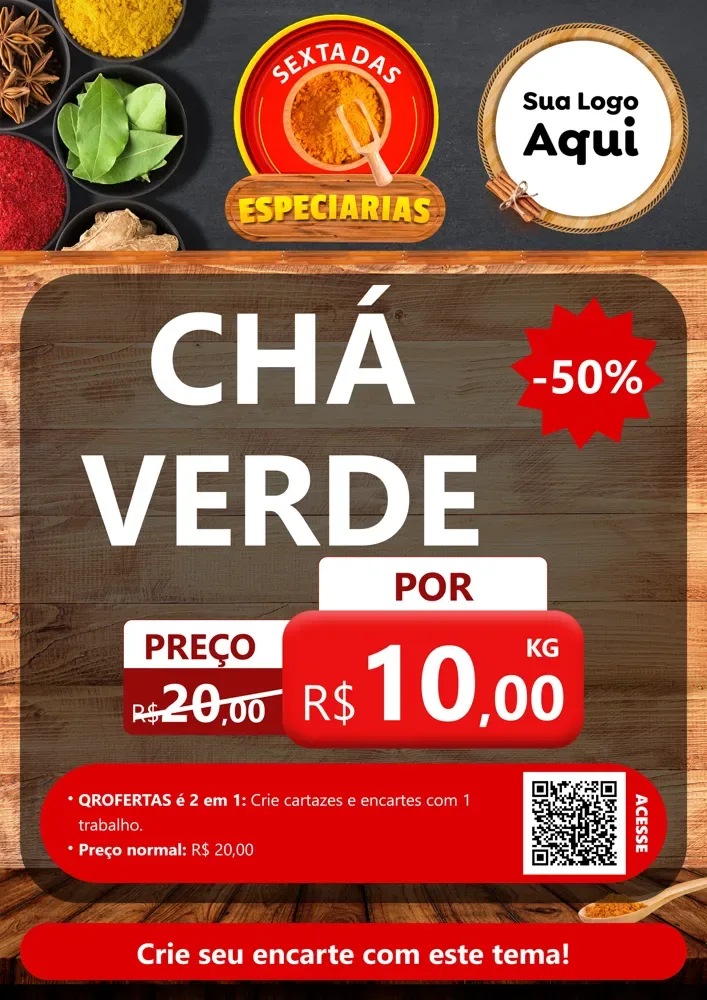Modelo de Cartaz para Cartaz A4 Vertical com o tema Sexta das Especiarias para Produtos Naturais