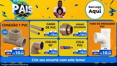 Modelo de TV para TV Horizontal com o tema Dia dos Pais para Tubos e conexões