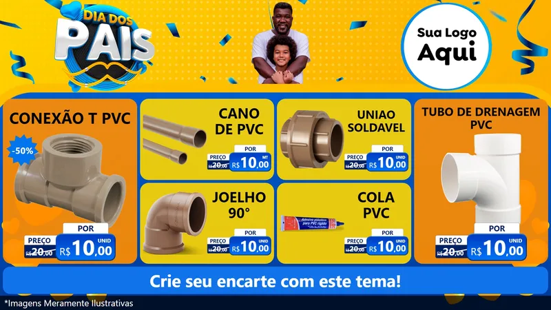 Modelo de TV para TV Horizontal com o tema Dia dos Pais para Tubos e conexões