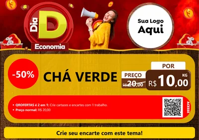 Modelo de Cartaz para Cartaz A4 Horizontal com o tema Dia D Economia para Produtos Naturais