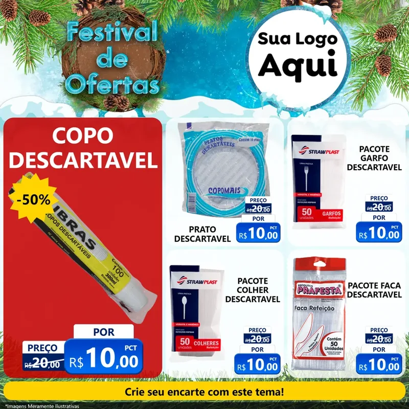 Modelo de Rede Social para Feed Facebook com o tema Festival de Ofertas - Inverno para Embalagens