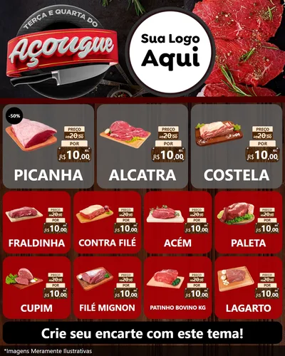 Modelo de Rede Social para Feed Instagram com o tema Terça e Quarta do Açougue para Açougue