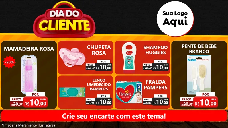 Modelo de TV para TV Horizontal com o tema Dia do Cliente para Bebês